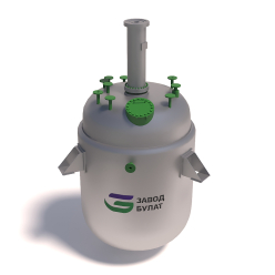 Аппарат с эллиптическим днищем и съемной крышкой и мешалкой